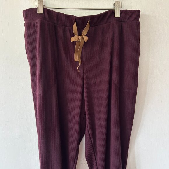 Koolaburra by Ugg Joggers Womens Medium Purple Tie Waist Ribbed Pull On Cozy - Picture 2 of 8